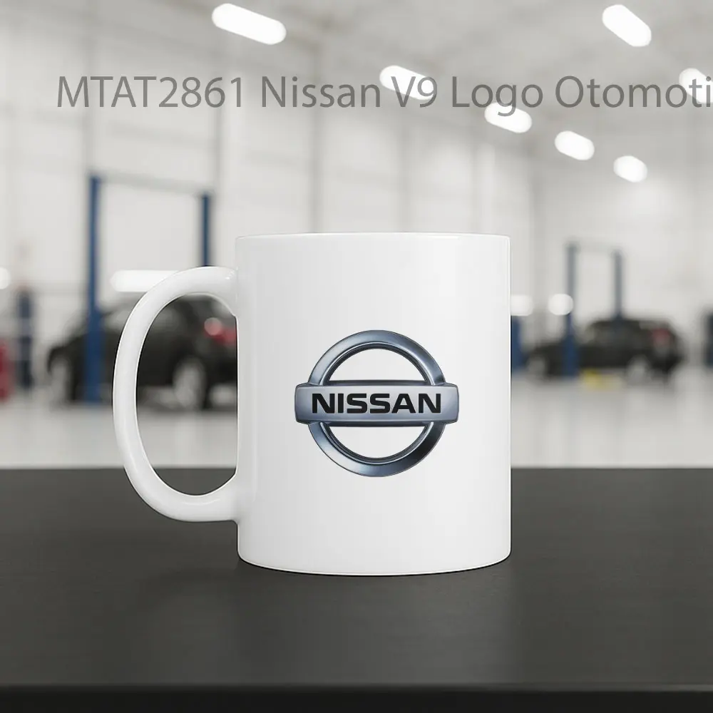 Nissan V9 Logo Otomotif Mug - Sudut 2