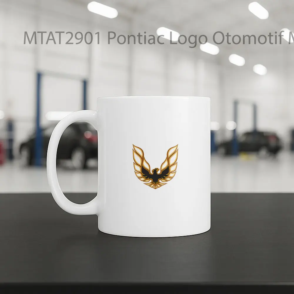 Pontiac Logo Otomotif Mug - Sudut 2