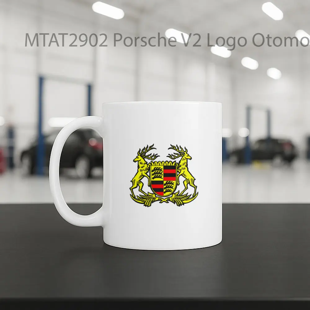Porsche V2 Logo Otomotif Mug - Sudut 2