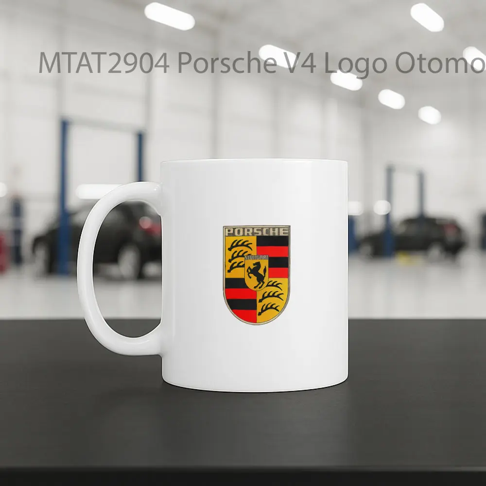 Porsche V4 Logo Otomotif Mug - Sudut 2