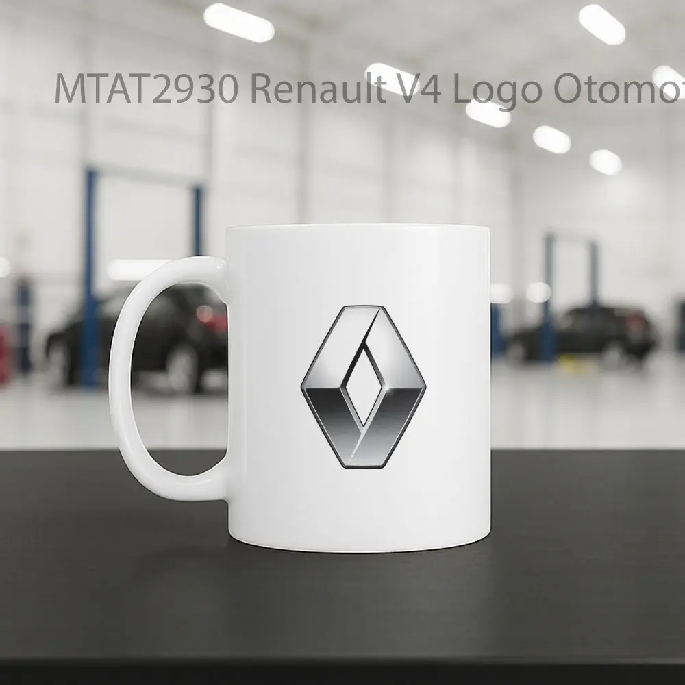 Renault V4 Logo Otomotif Mug - Sudut 2