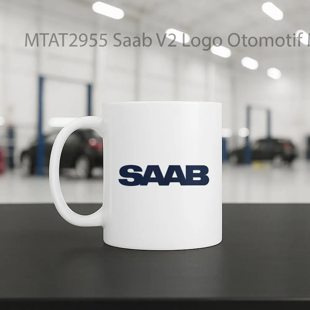 Saab V2 Logo Otomotif Mug - Sudut 2
