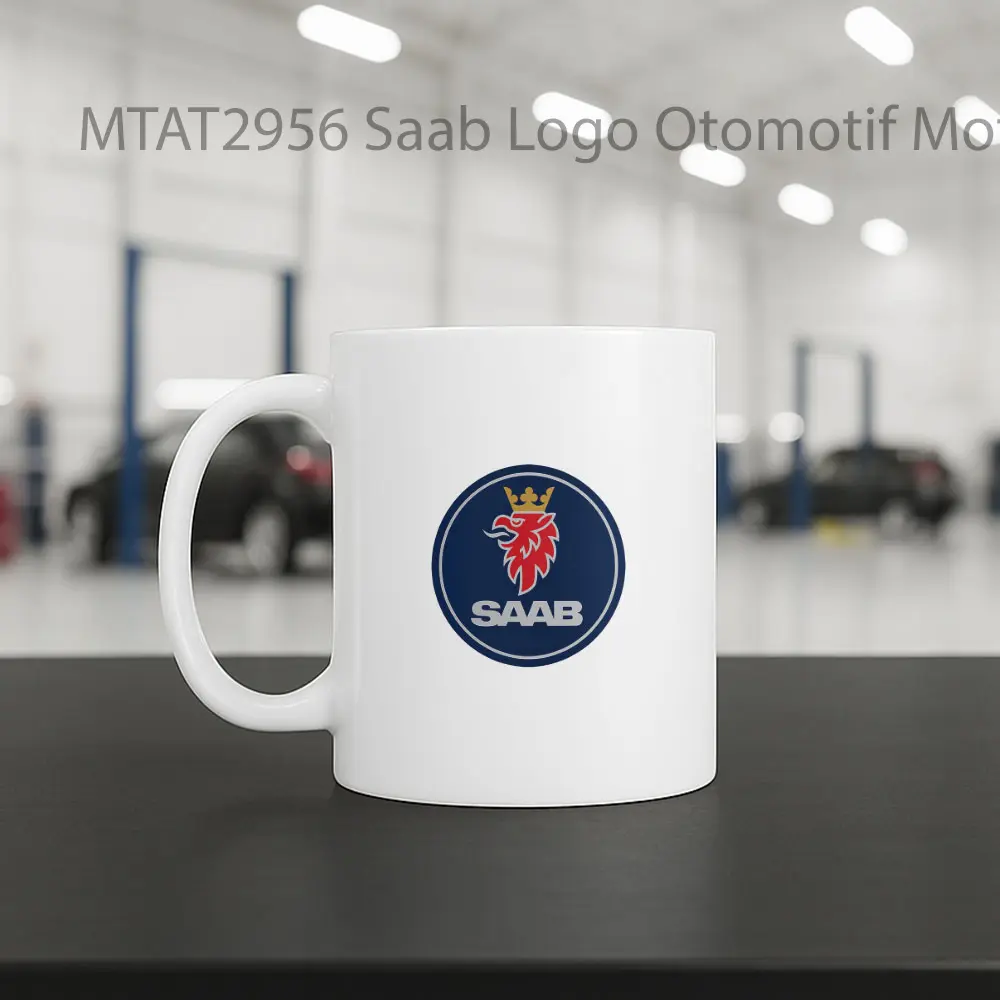 Saab Logo Otomotif Mug - Sudut 2
