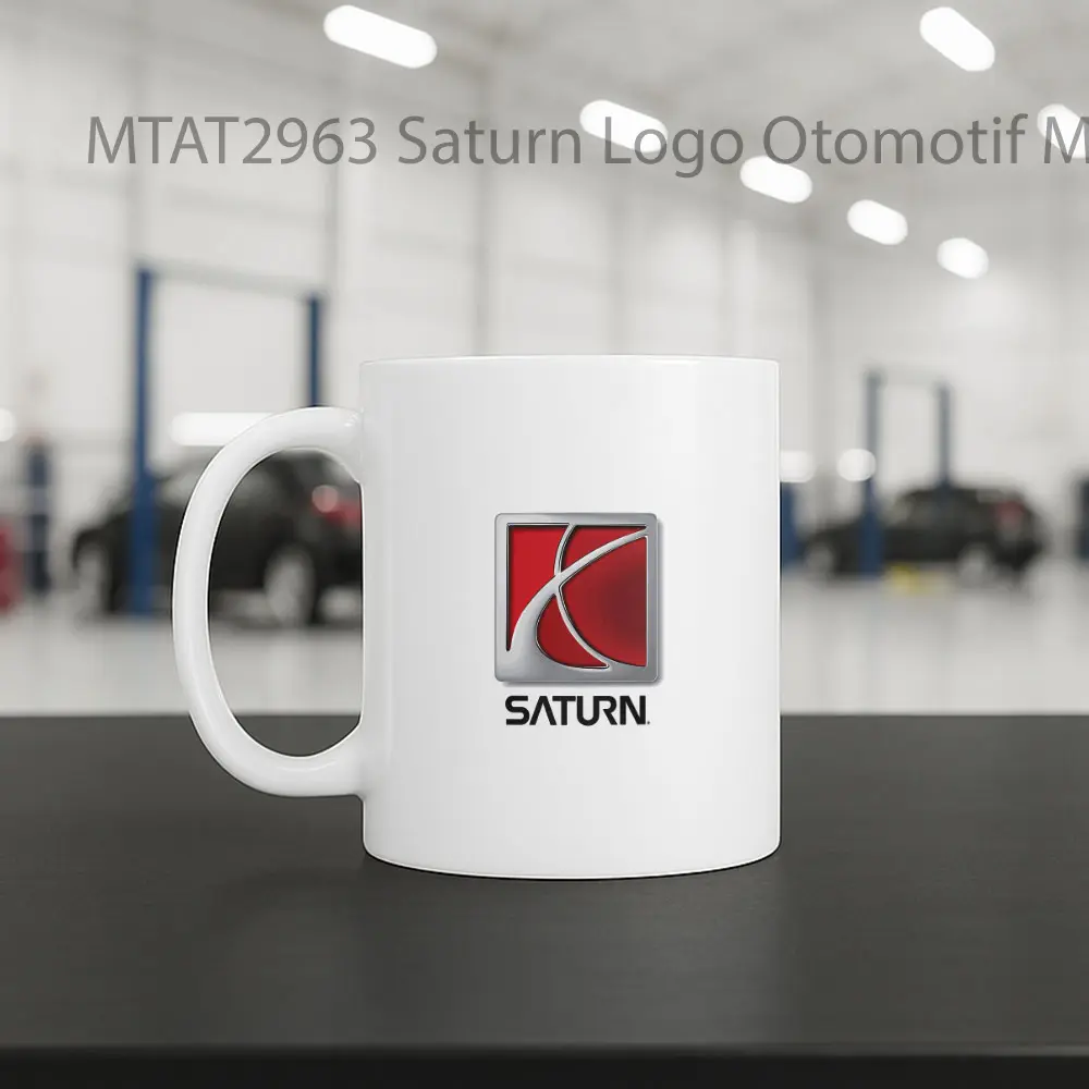 Saturn Logo Otomotif Mug - Sudut 2