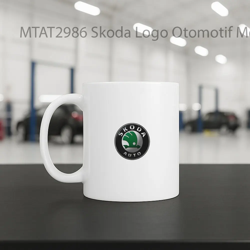 Skoda Logo Otomotif Mug - Sudut 2