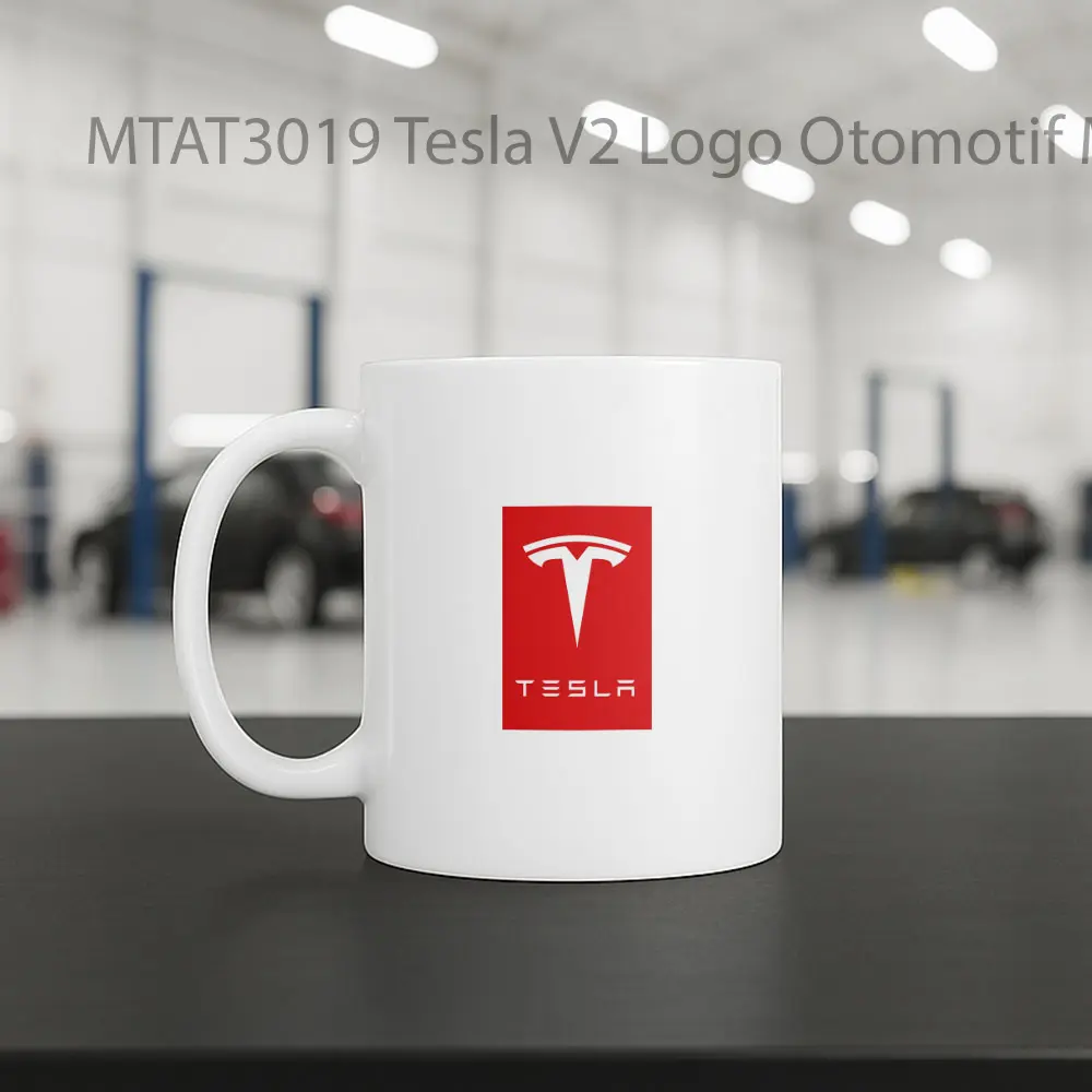 Tesla V2 Logo Otomotif Mug - Sudut 2