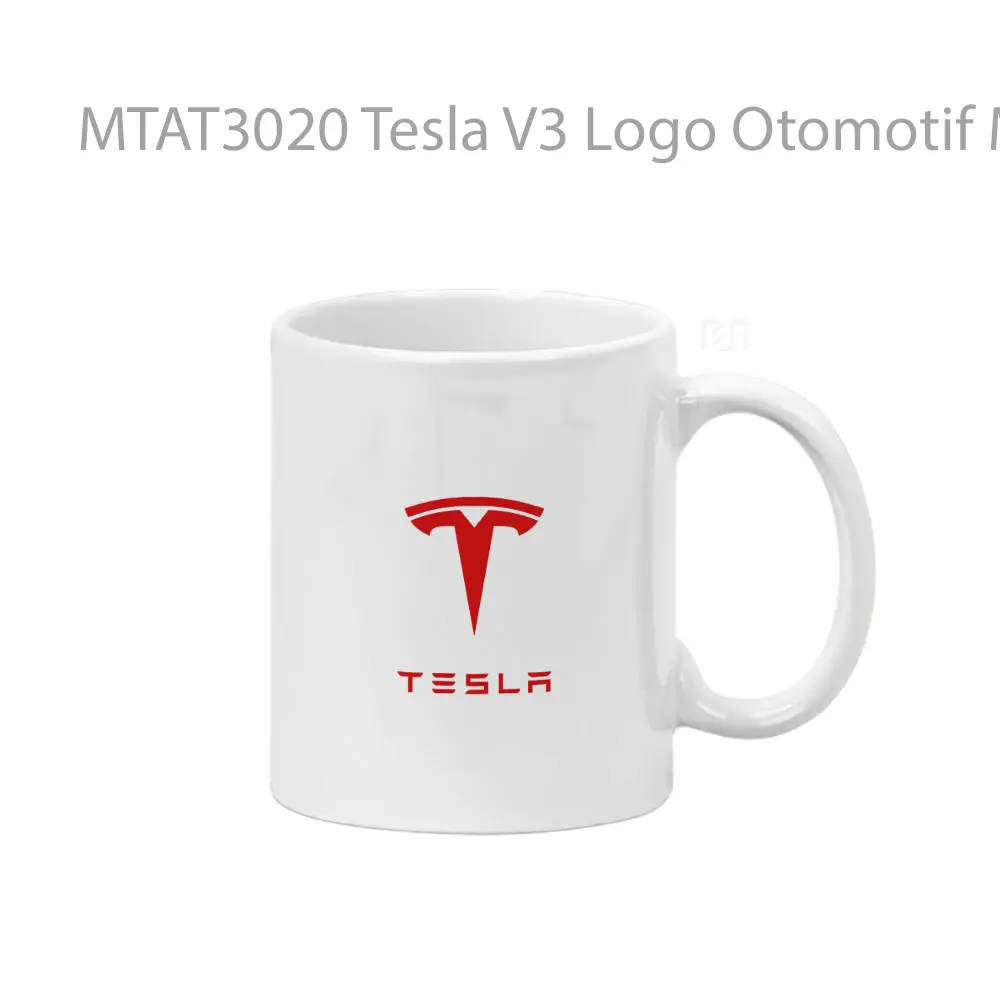 Tesla V3 Logo Otomotif Mug