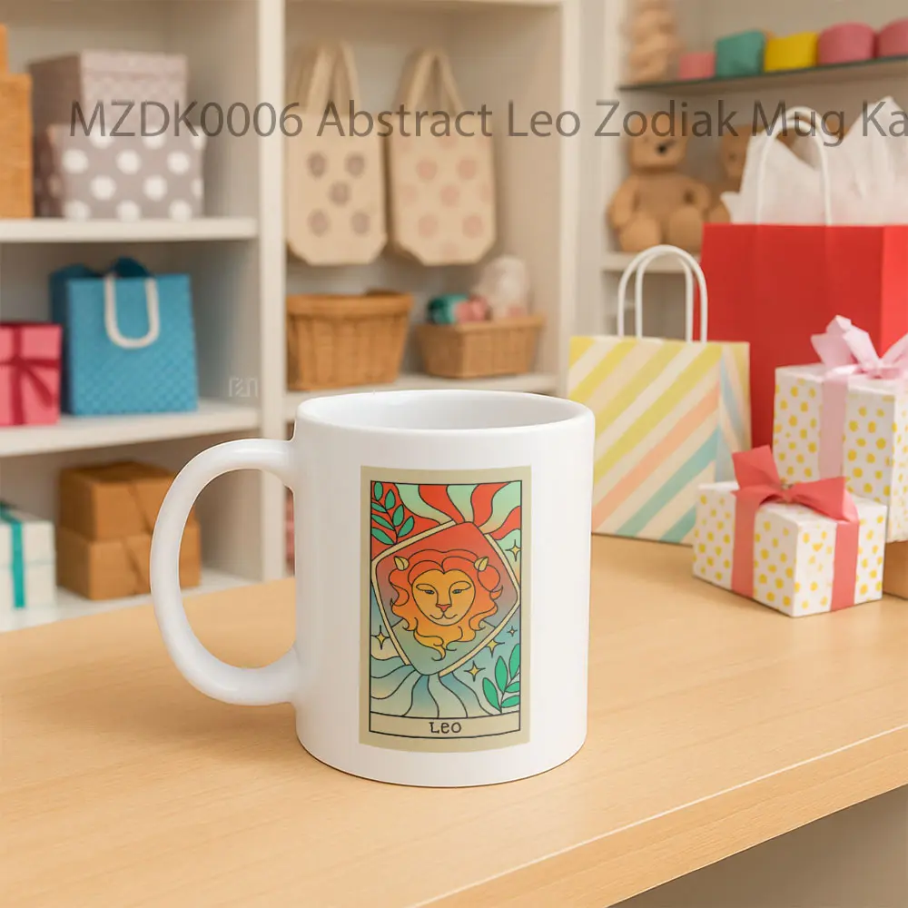 Abstract Leo Zodiak Mug - Sudut 2