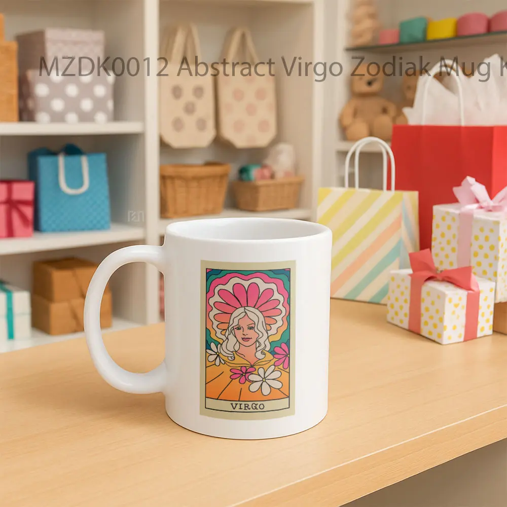 Abstract Virgo Zodiak Mug - Sudut 2