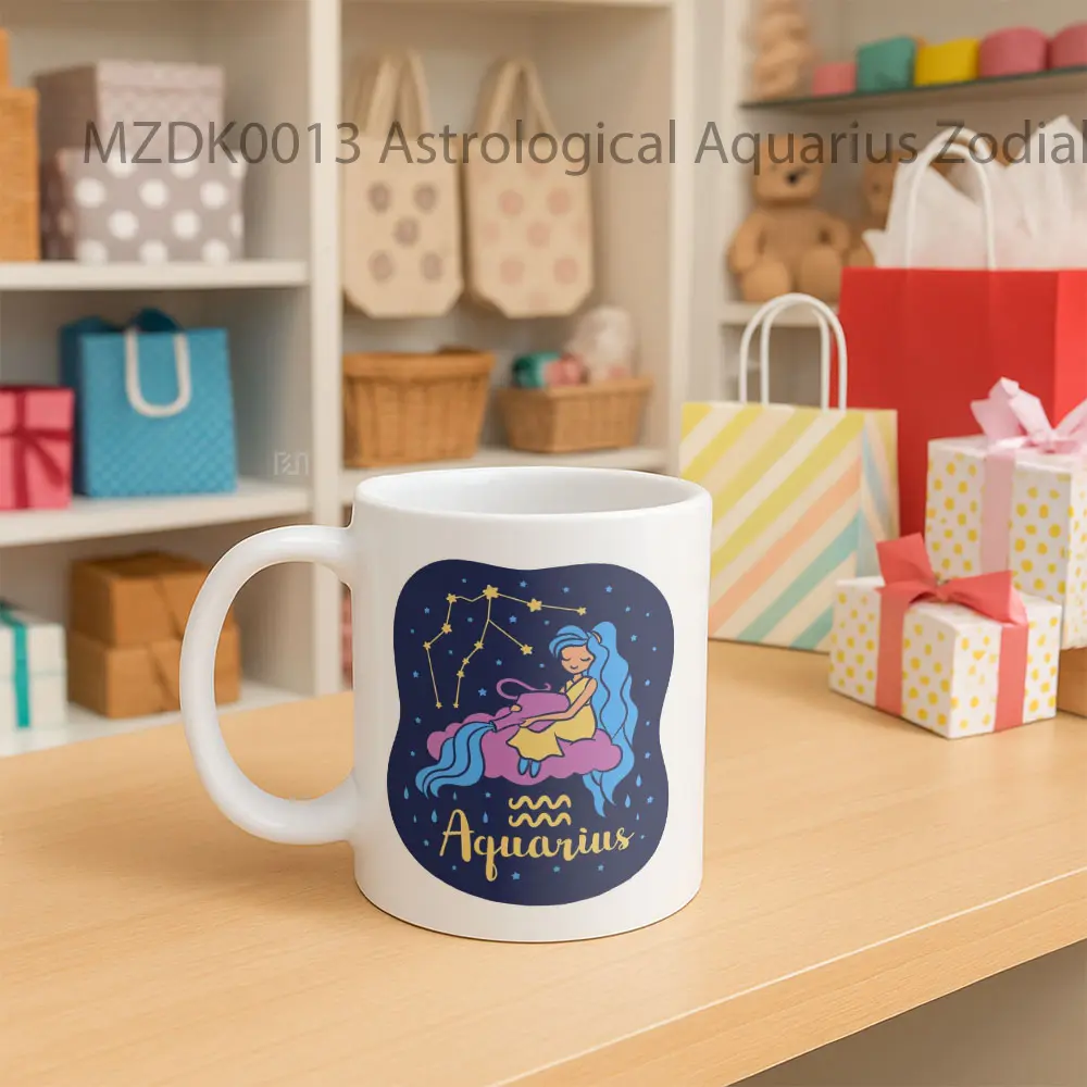 Astrological Aquarius Zodiak Mug - Sudut 2