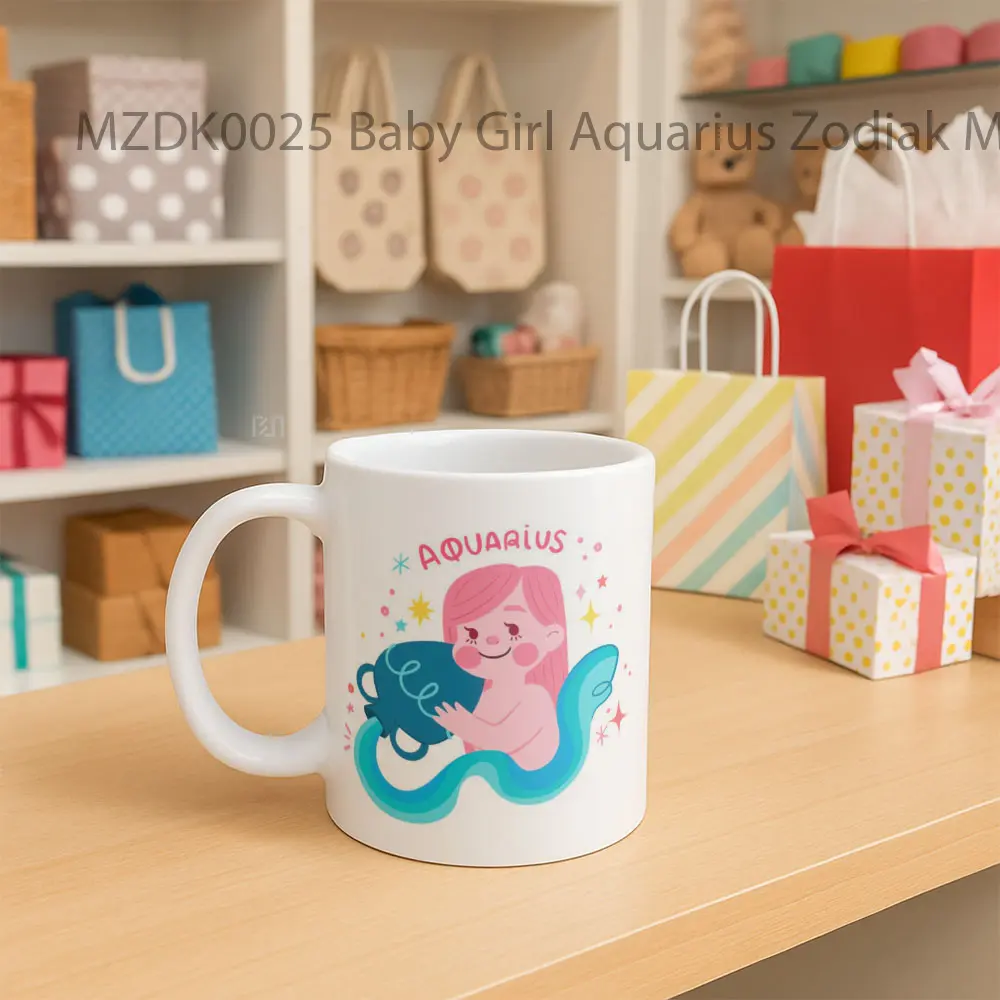 Baby Girl Aquarius Zodiak Mug - Sudut 2