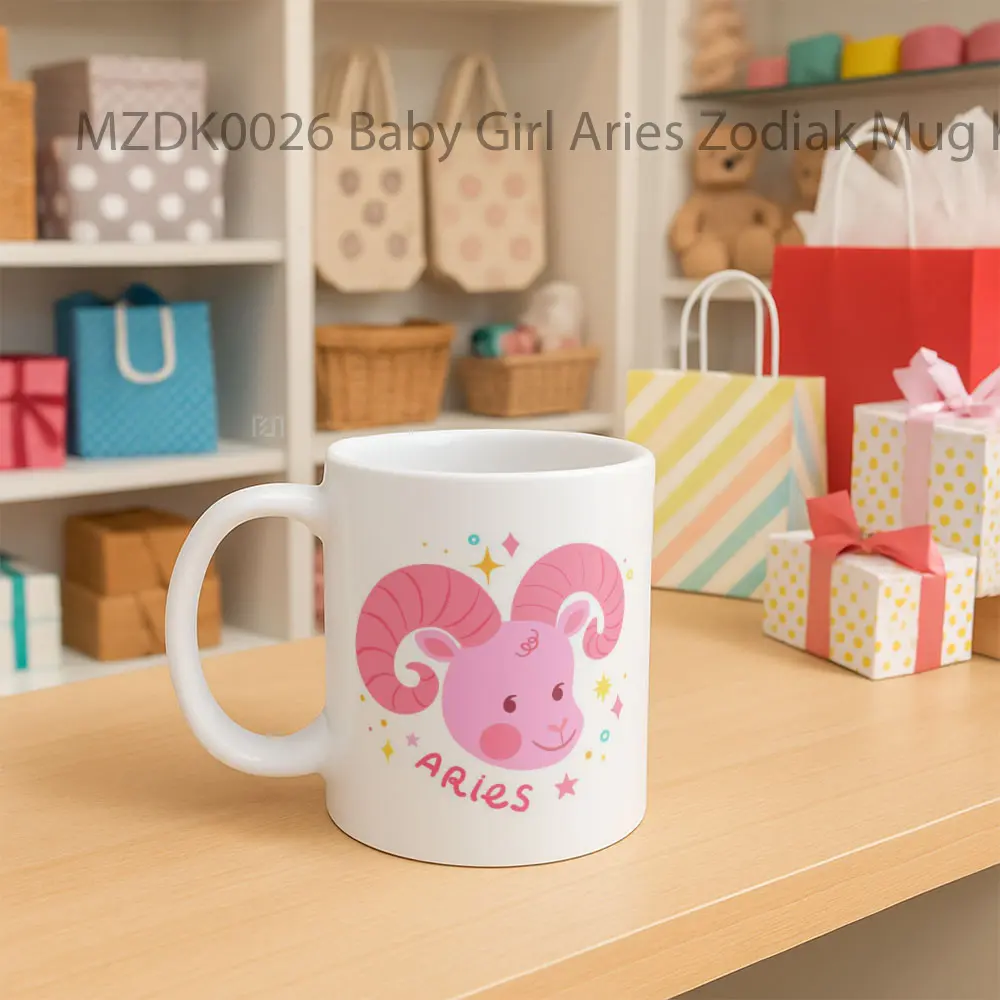 Baby Girl Aries Zodiak Mug - Sudut 2