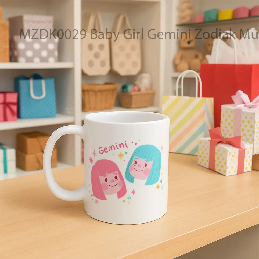 Baby Girl Gemini Zodiak Mug - Sudut 2