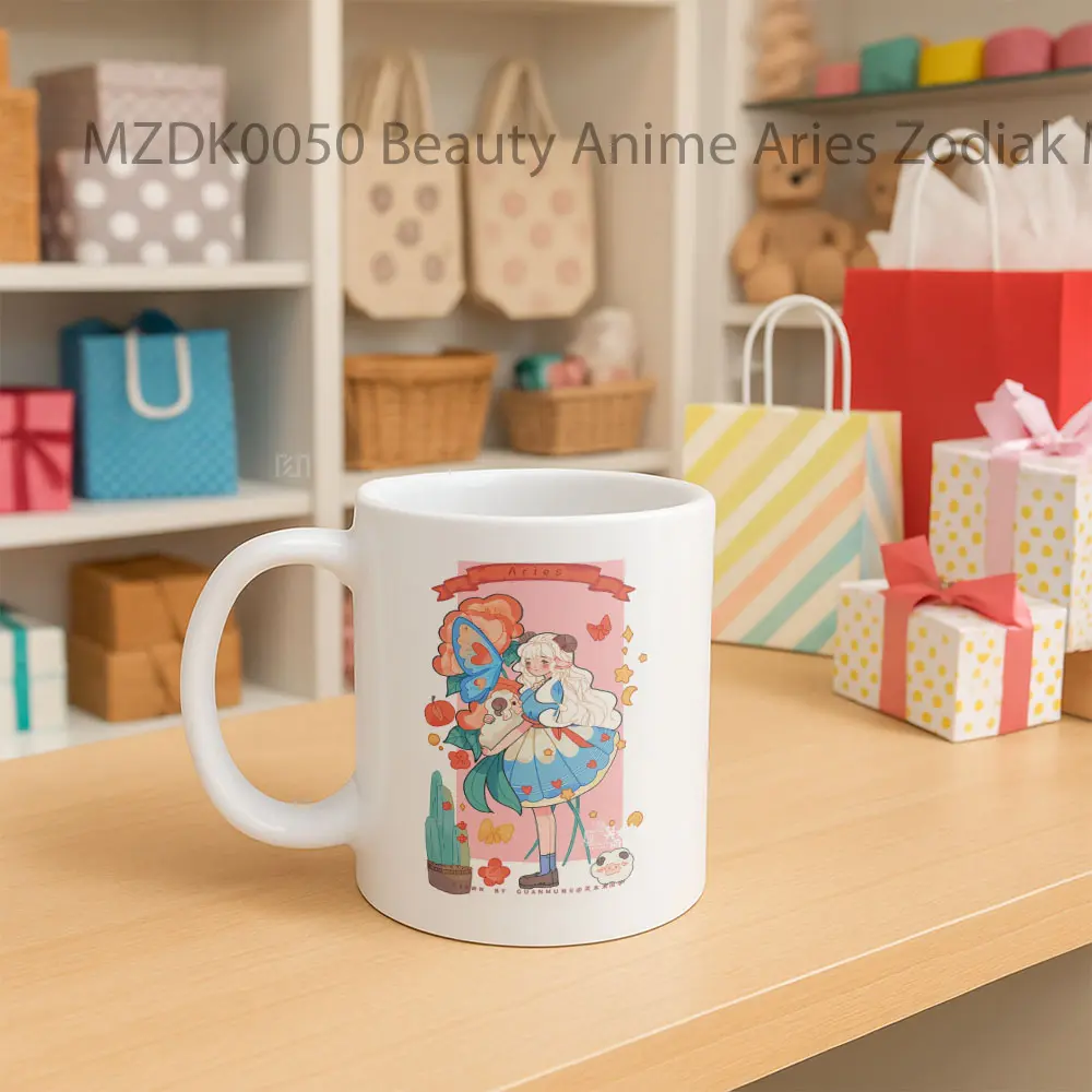 Beauty Anime Aries Zodiak Mug - Sudut 2