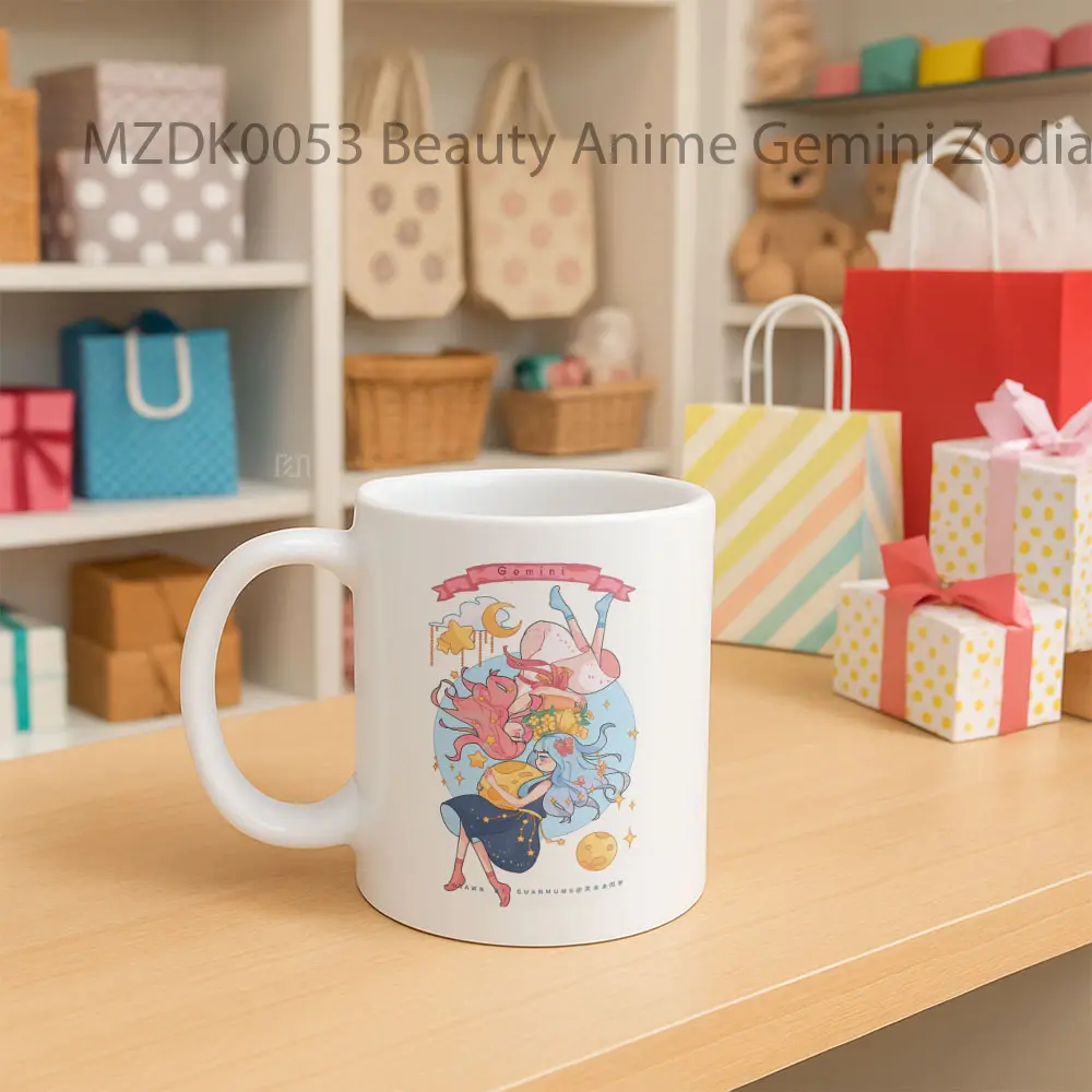 Beauty Anime Gemini Zodiak Mug - Sudut 2