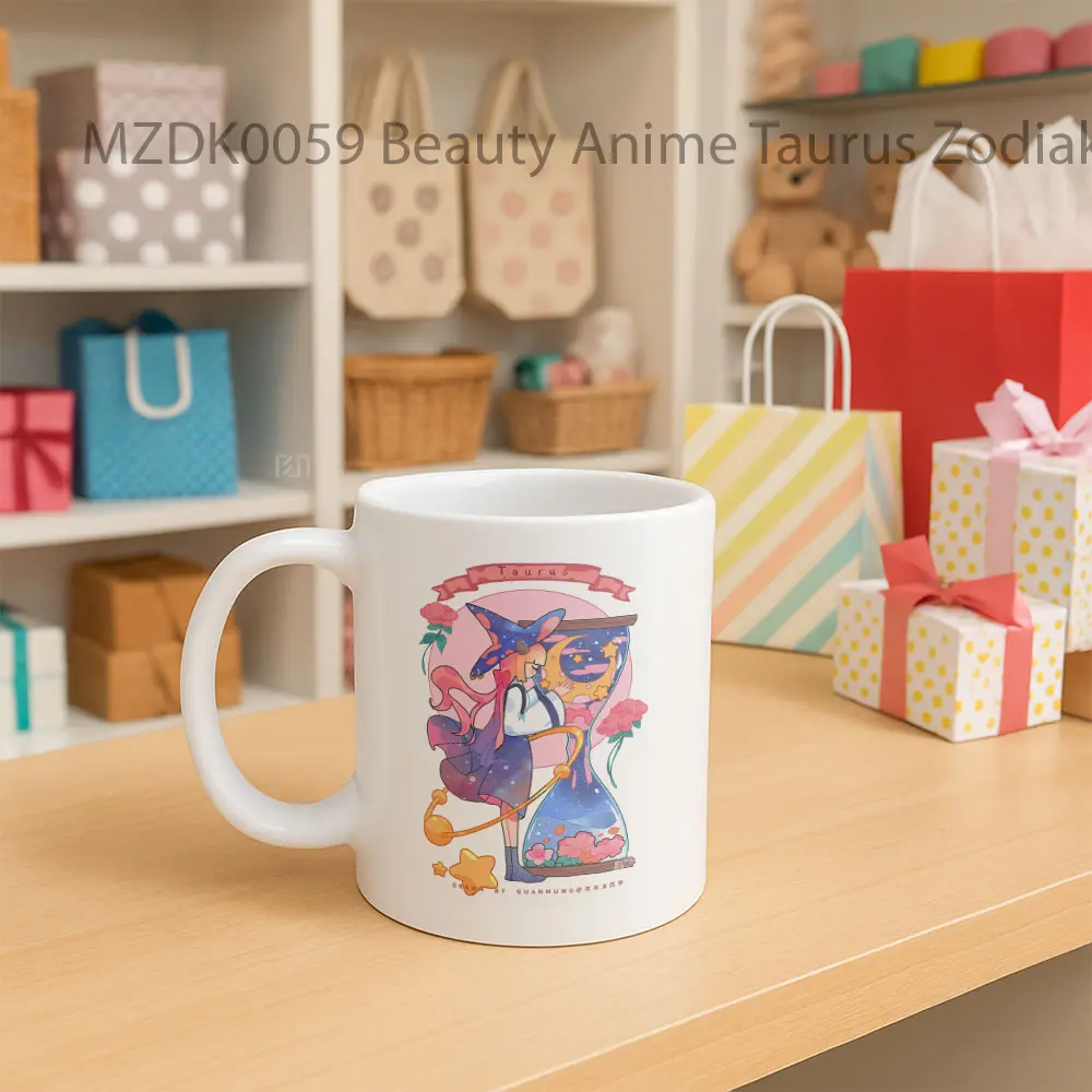 Beauty Anime Taurus Zodiak Mug - Sudut 2
