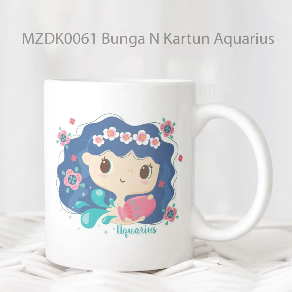 Bunga N Kartun Aquarius Zodiak Mug