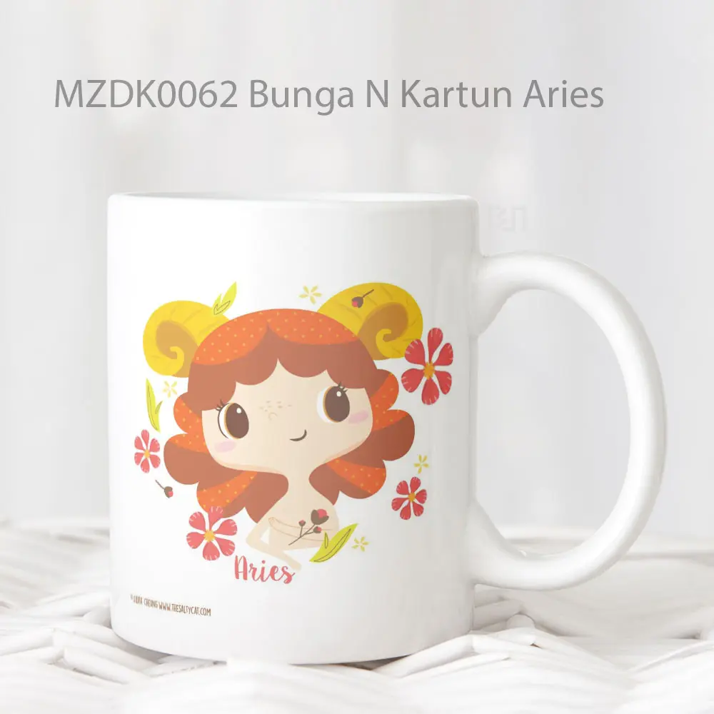 Bunga N Kartun Aries Zodiak Mug