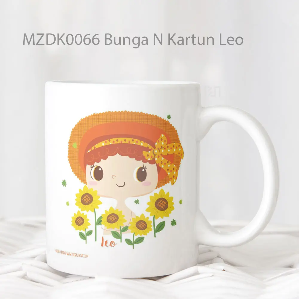 Bunga N Kartun Leo Zodiak Mug