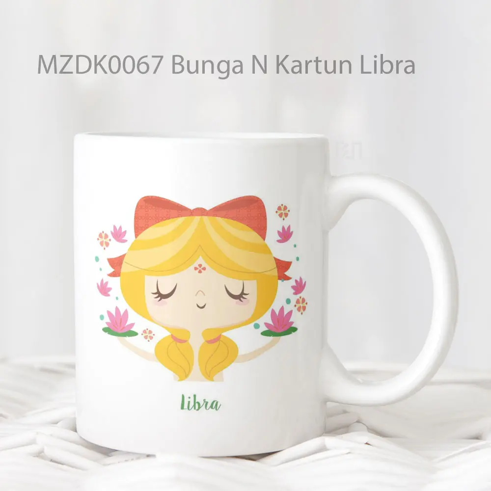 Bunga N Kartun Libra Zodiak Mug