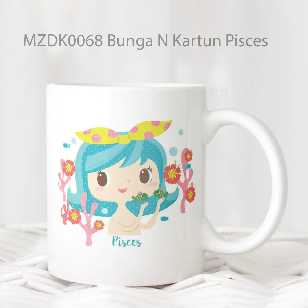 Bunga N Kartun Pisces Zodiak Mug
