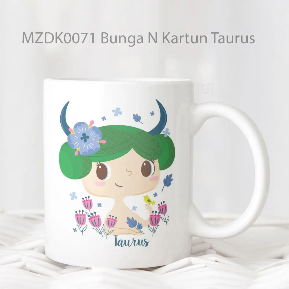 Bunga N Kartun Taurus Zodiak Mug