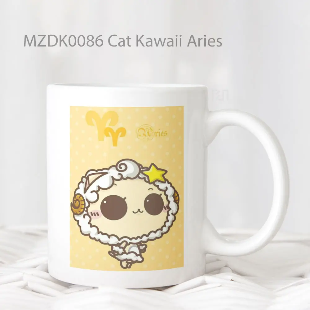 Cat Kawaii Aries Zodiak Mug