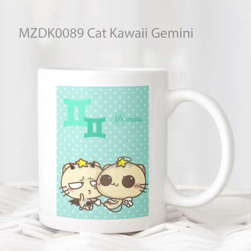 Cat Kawaii Gemini Zodiak Mug