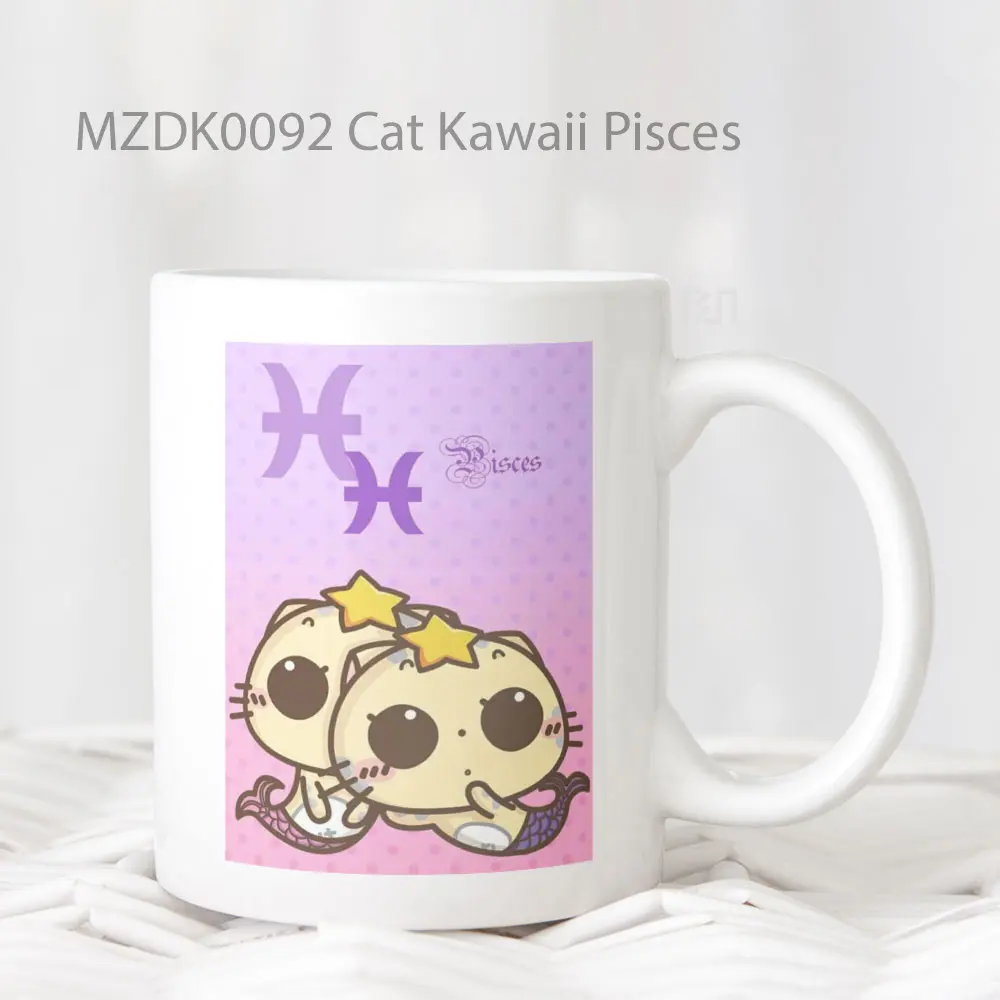 Cat Kawaii Pisces Zodiak Mug