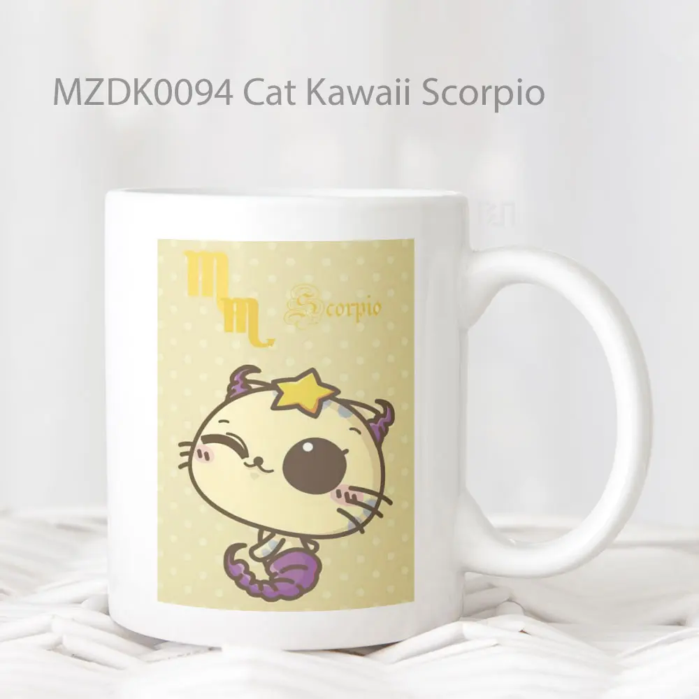 Cat Kawaii Scorpio Zodiak Mug