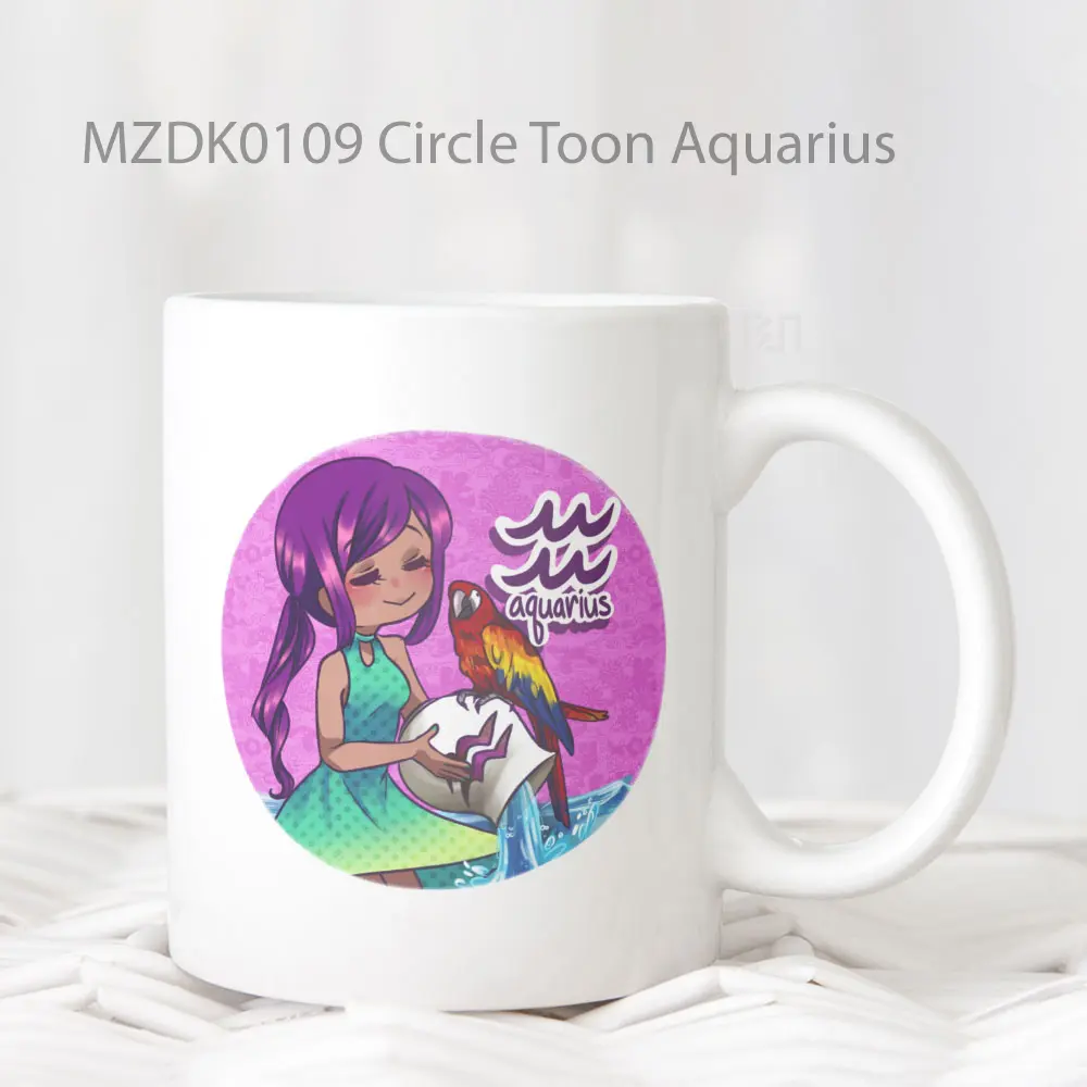 Circle Toon Aquarius Zodiak Mug