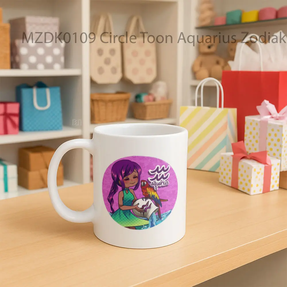 Circle Toon Aquarius Zodiak Mug - Sudut 2