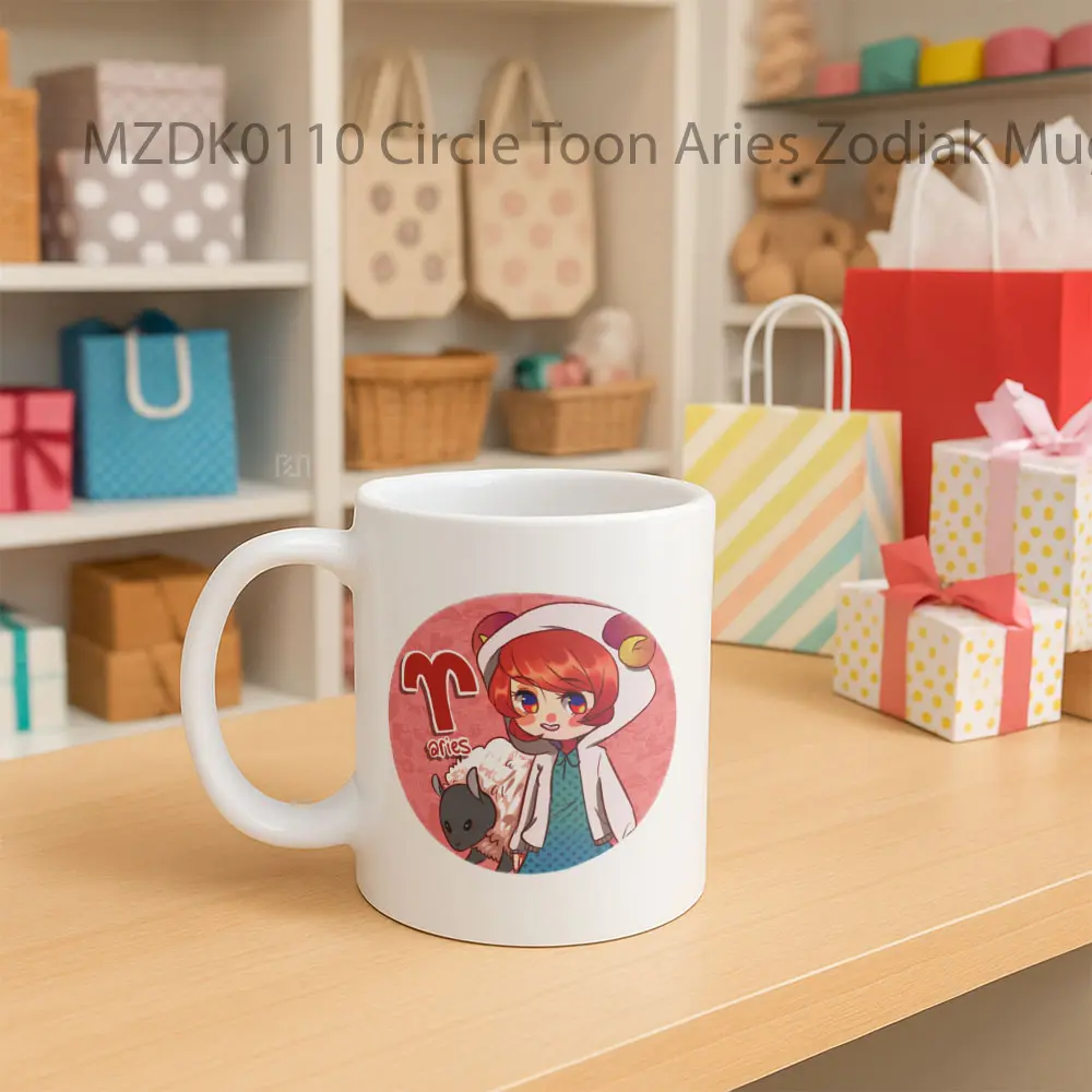 Circle Toon Aries Zodiak Mug - Sudut 2