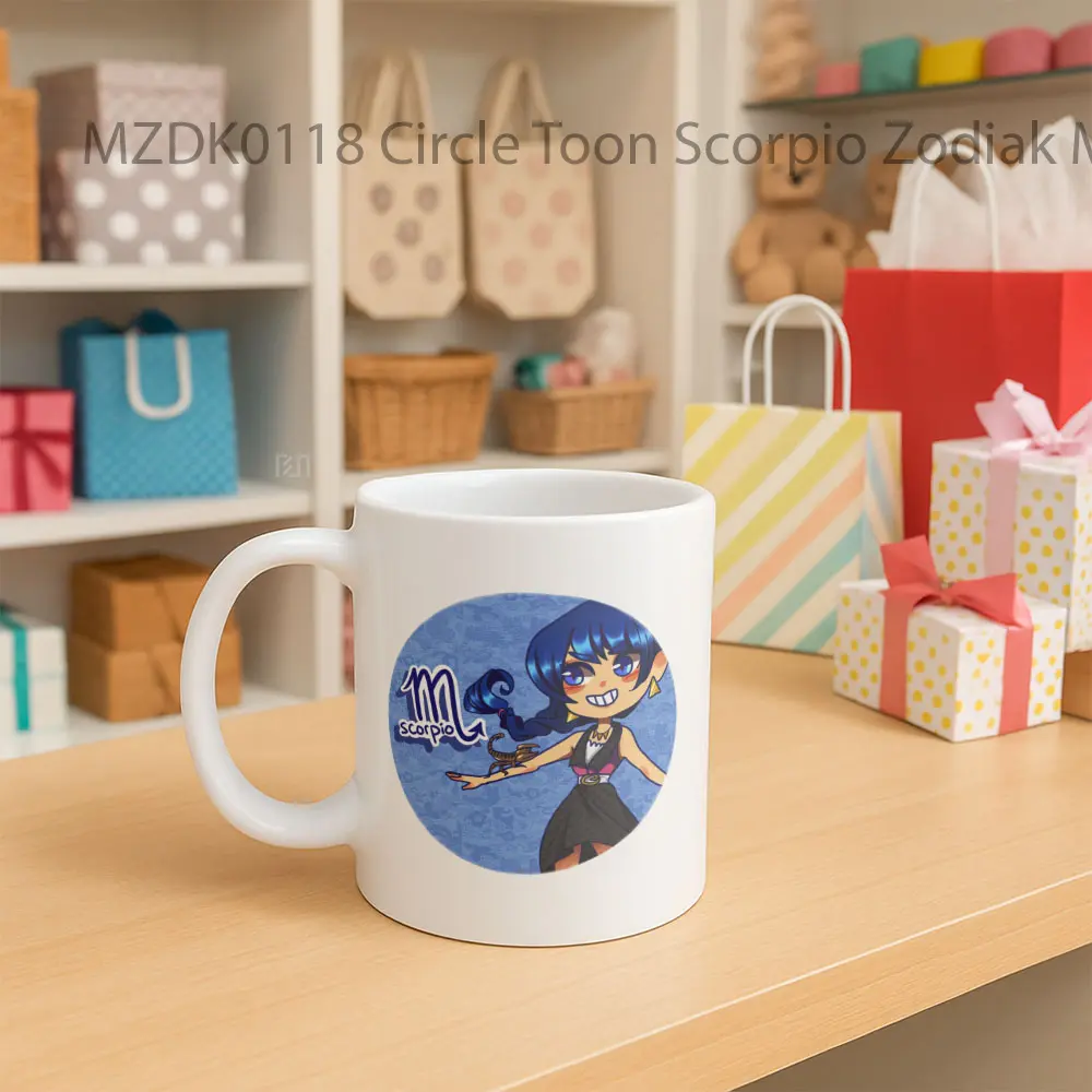 Circle Toon Scorpio Zodiak Mug - Sudut 2