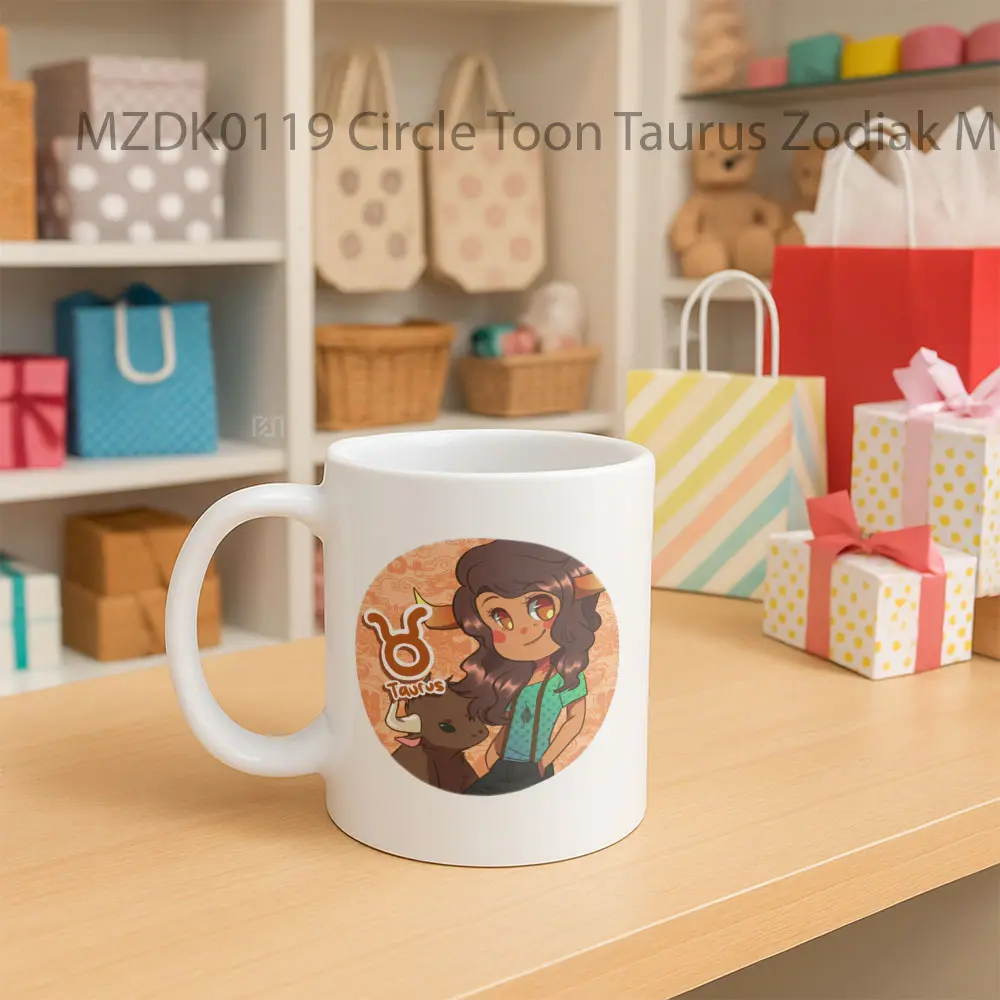 Circle Toon Taurus Zodiak Mug - Sudut 2