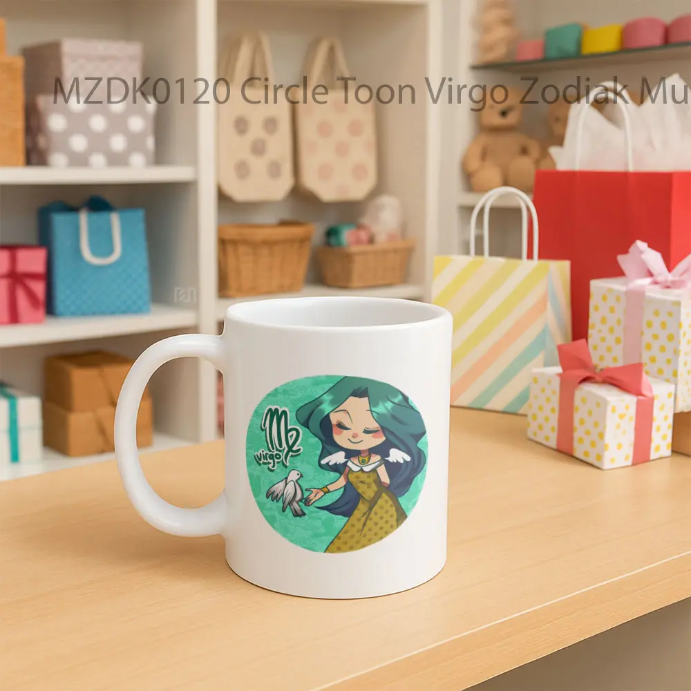 Circle Toon Virgo Zodiak Mug - Sudut 2