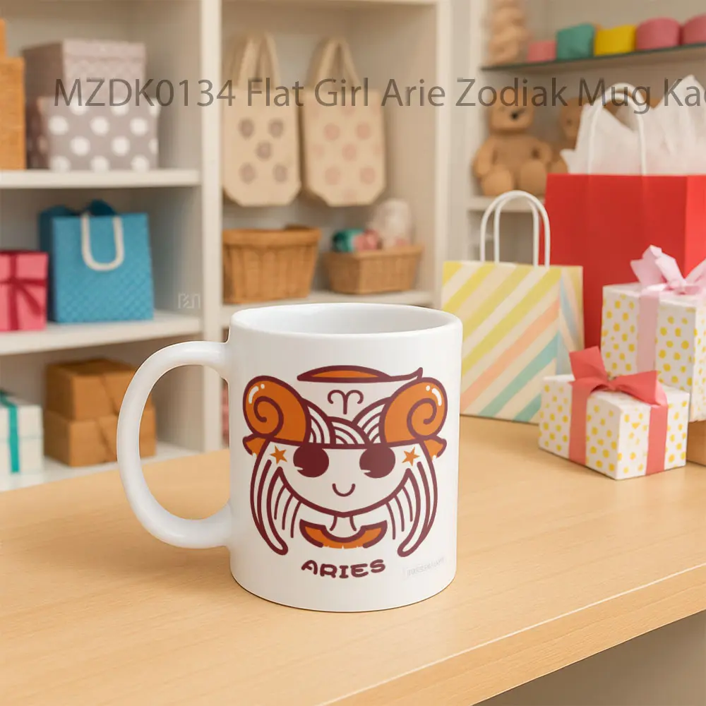 Flat Girl Arie Zodiak Mug - Sudut 2