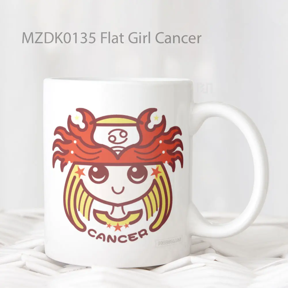Flat Girl Cancer Zodiak Mug
