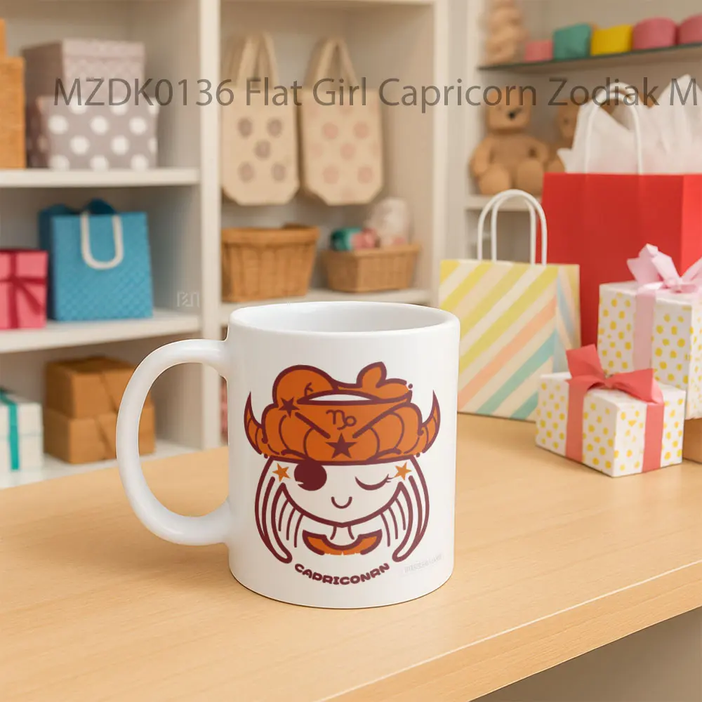 Flat Girl Capricorn Zodiak Mug - Sudut 2