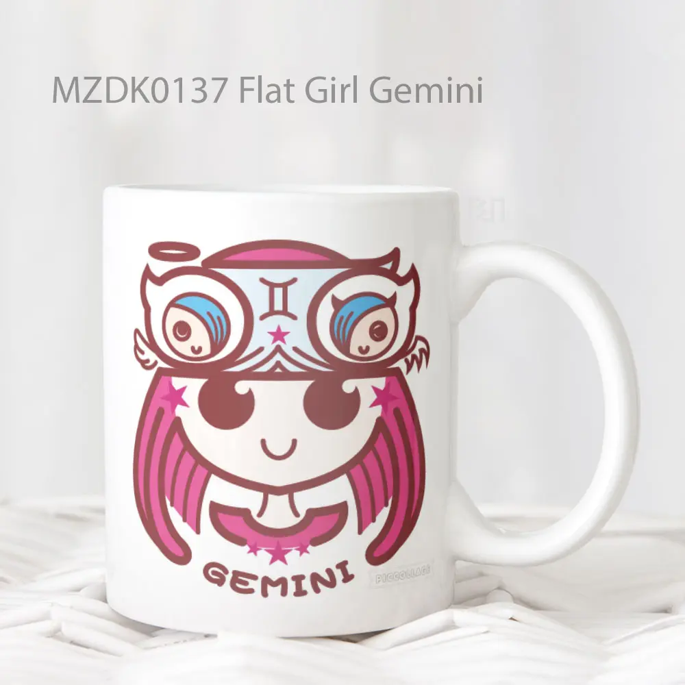 Flat Girl Gemini Zodiak Mug
