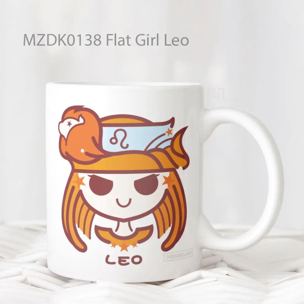 Flat Girl Leo Zodiak Mug
