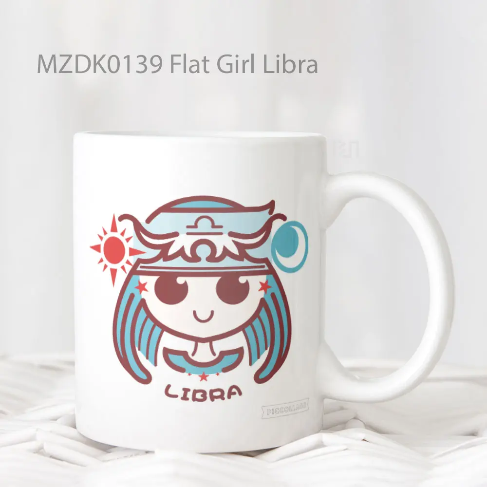 Flat Girl Libra Zodiak Mug