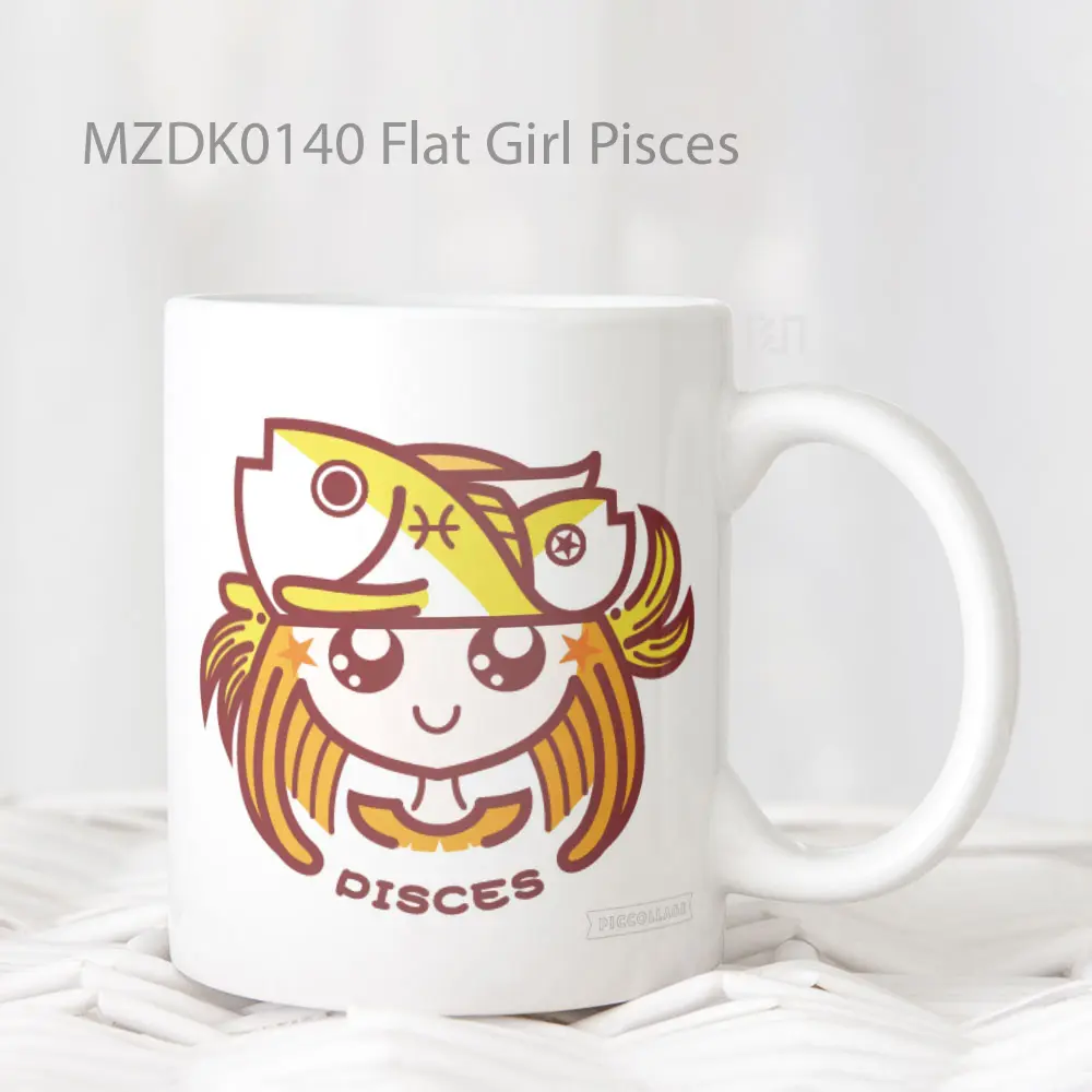 Flat Girl Pisces Zodiak Mug