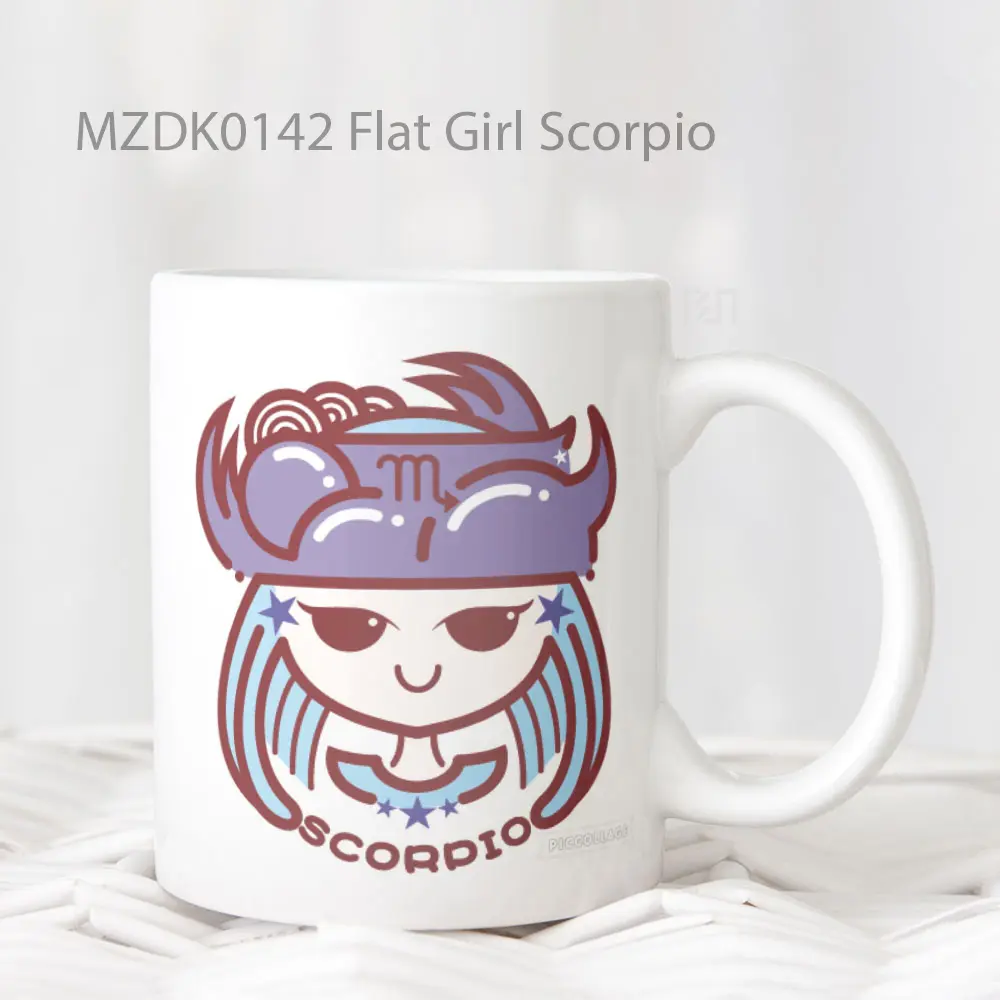 Flat Girl Scorpio Zodiak Mug