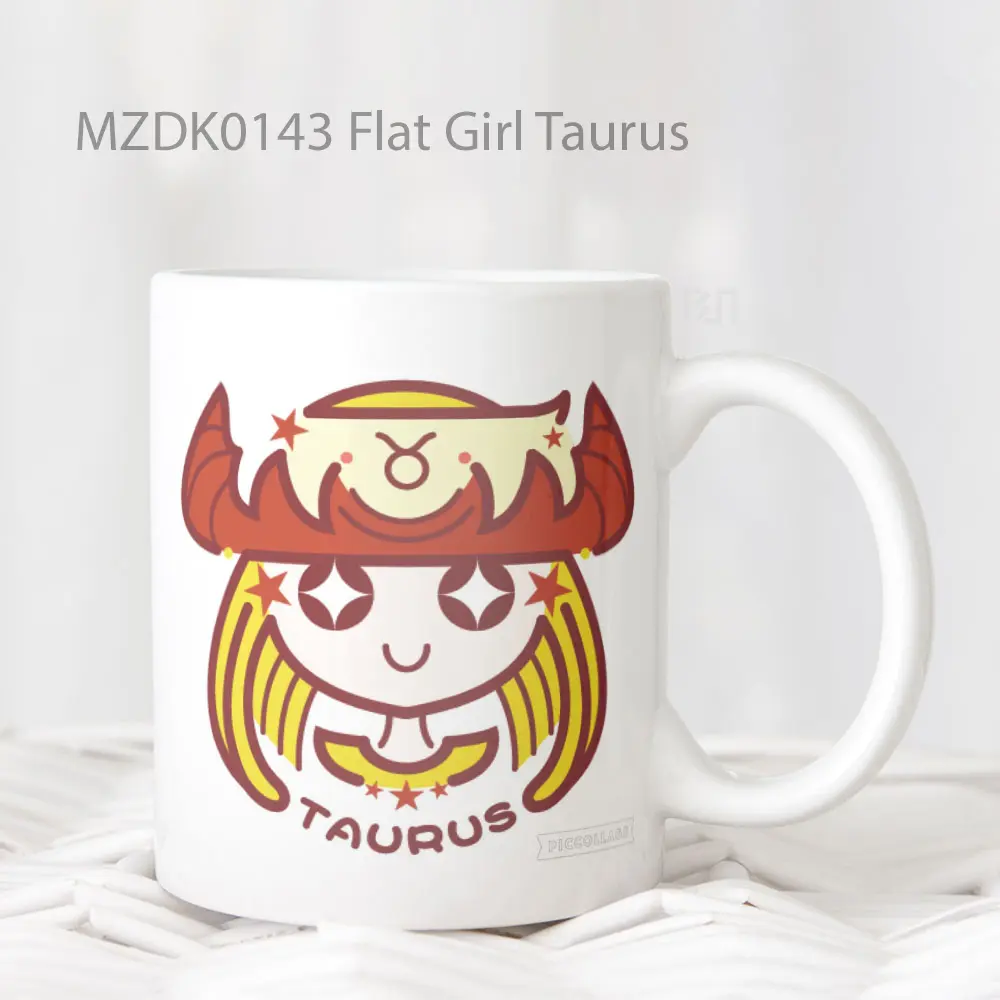 Flat Girl Taurus Zodiak Mug