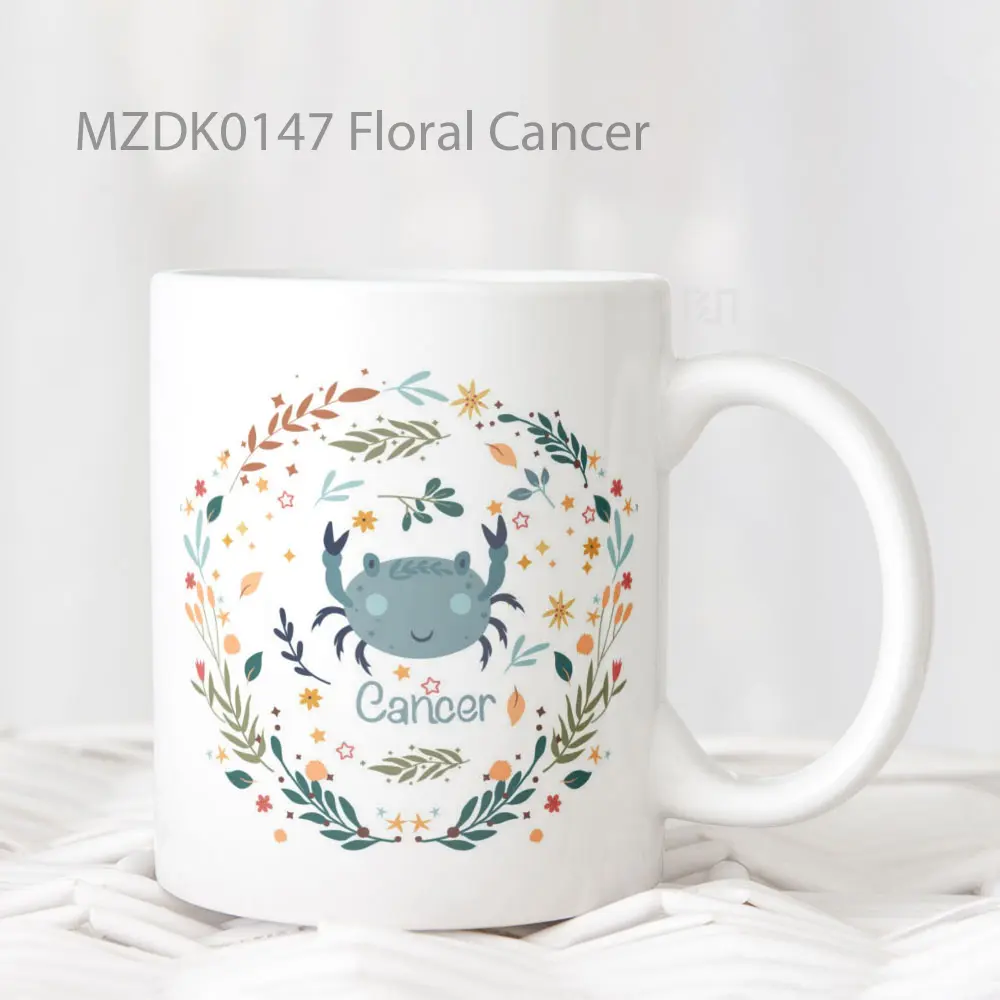 Floral Cancer Zodiak Mug