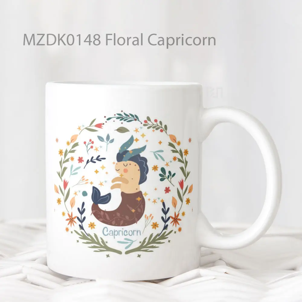 Floral Capricorn Zodiak Mug
