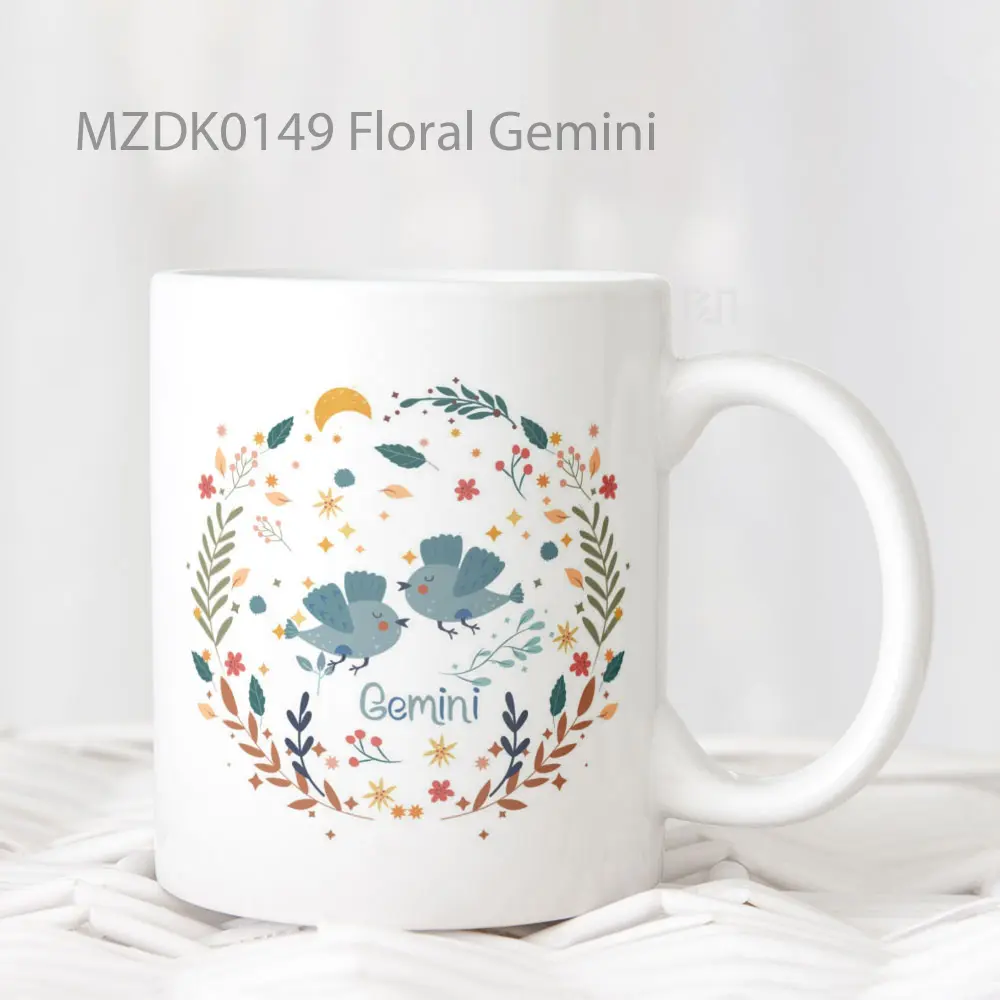 Floral Gemini Zodiak Mug
