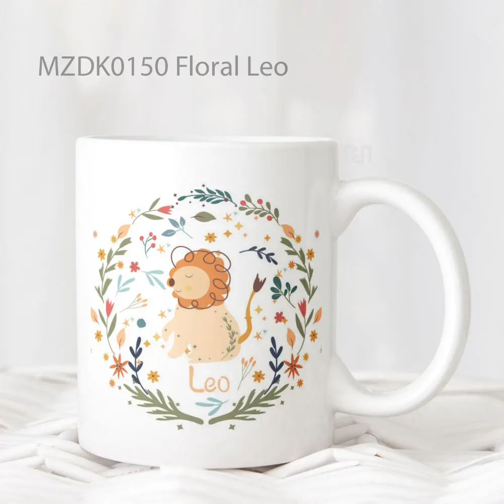 Floral Leo Zodiak Mug