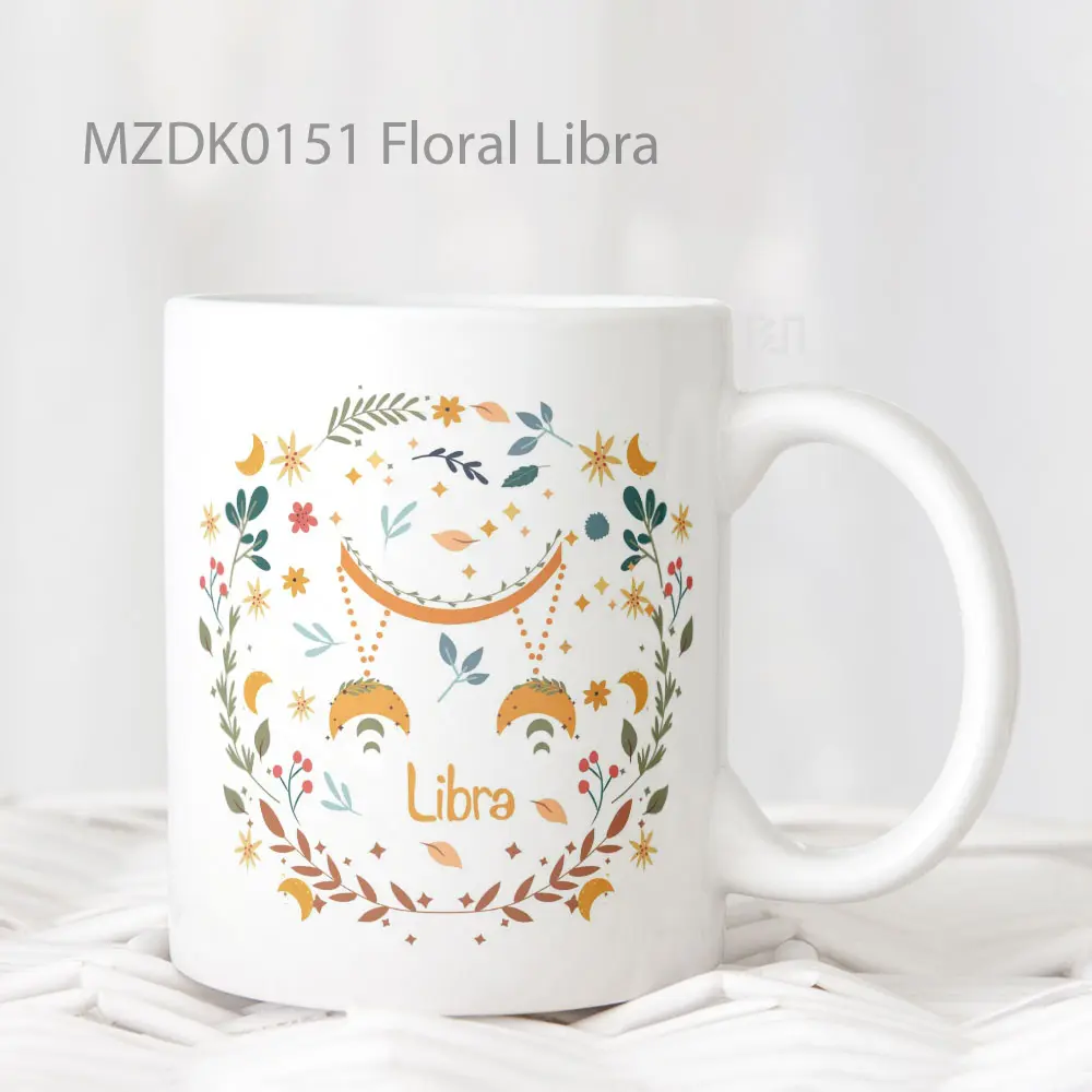 Floral Libra Zodiak Mug